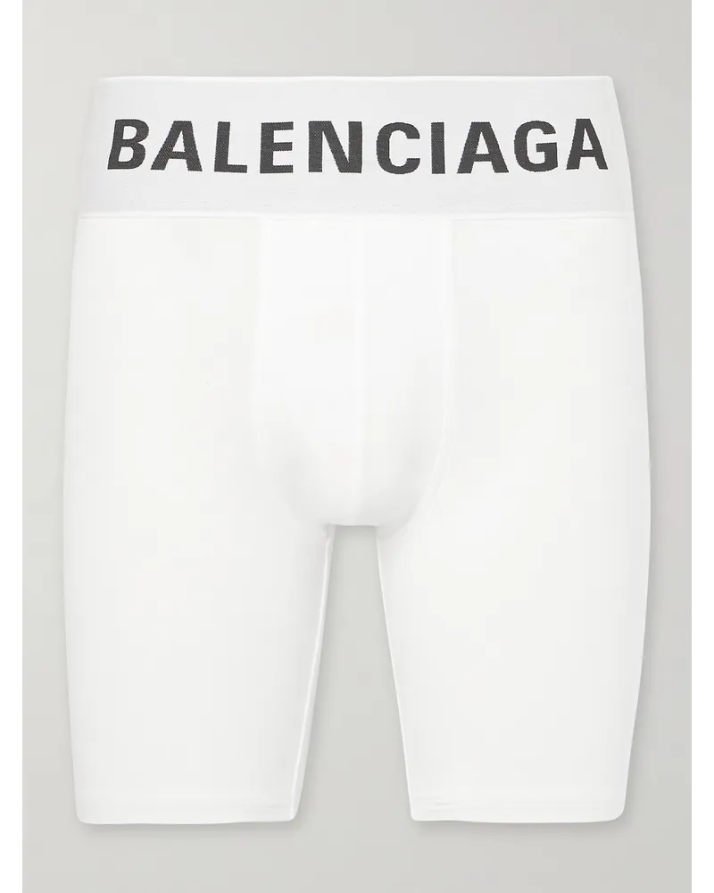 Balenciaga Retropants aus Stretch-Baumwolle Weiß