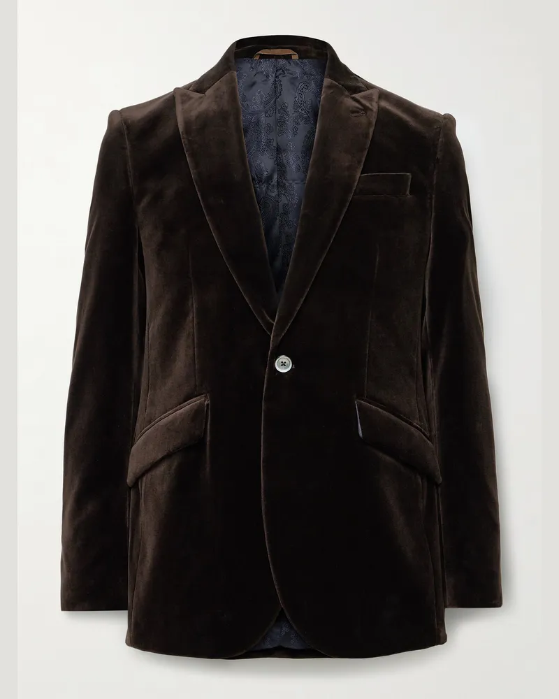Favourbrook Newport Smokingjacke aus Baumwollsamt Braun