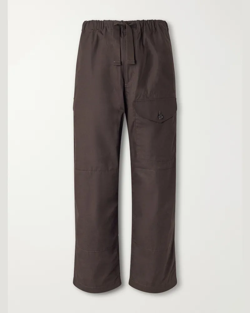 Comme des Garçons Wide-Leg Cotton Trousers Brown