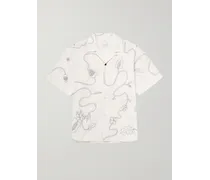 Ronen Hemd aus Baumwolle mit Stickereien und wandelbarem Kragen