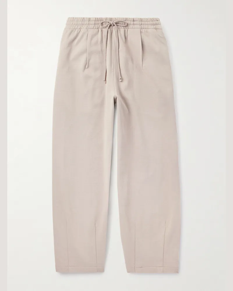 STORY mfg. Geo Wide-Leg Organic Cotton-Jersey Sweatpants Gray