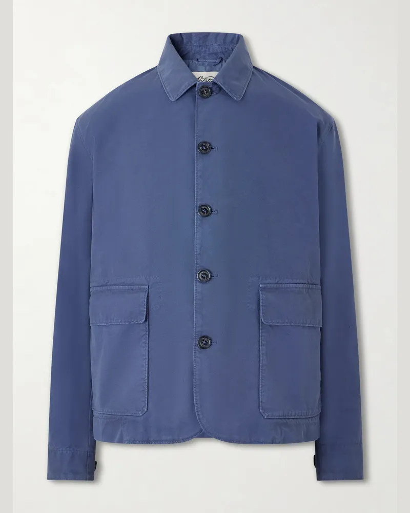 Valstar Cotton-Canvas Field Jacket Blue