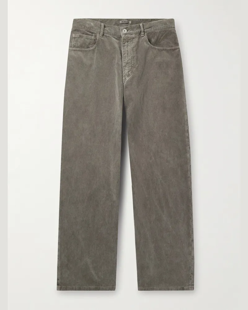 AURALEE Gerade geschnittene Hose aus Baumwollcord Grün