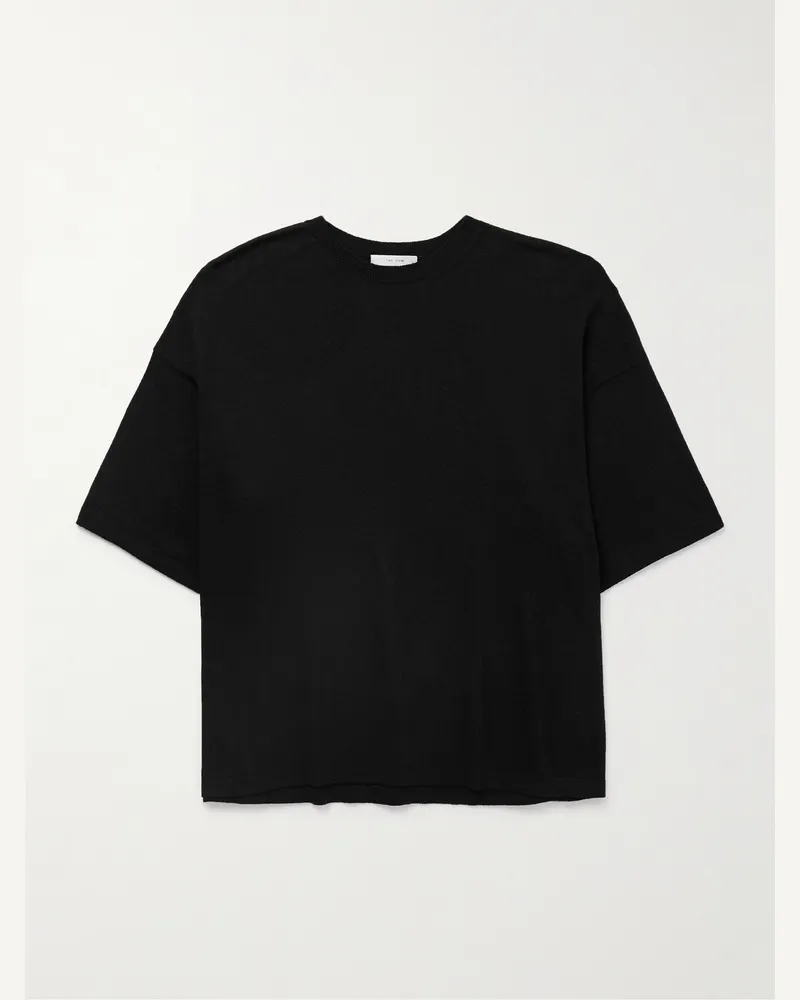 The Row Stockton T-Shirt aus Bourette aus Seide Schwarz