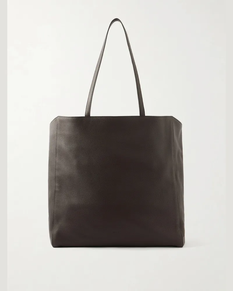 The Row Karoline Leather Tote Bag Brown