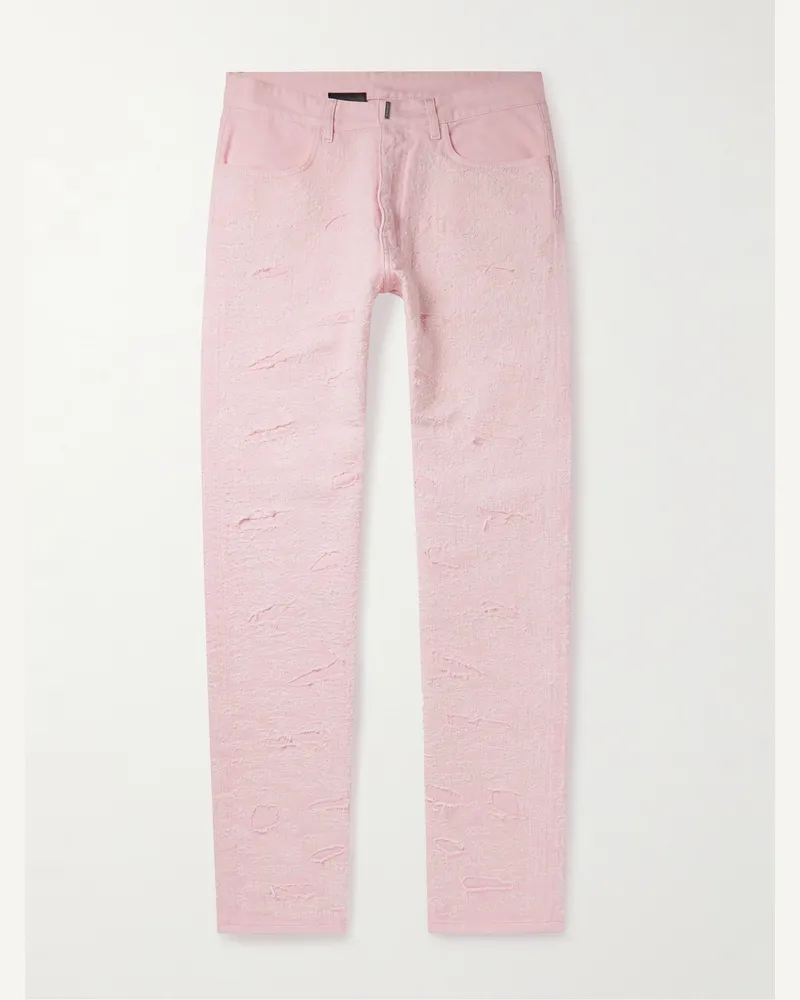 Givenchy Schmal geschnittene Jeans in Distressed-Optik Pink