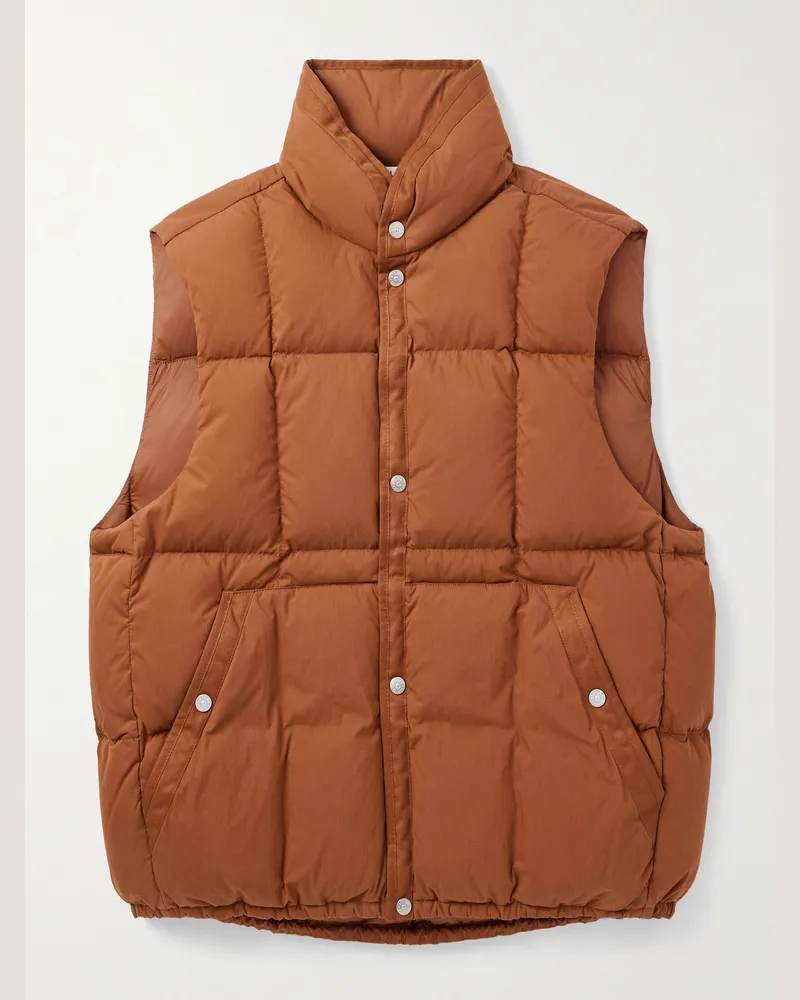 Stone Island Marina wattierte Daunenweste aus einer gesteppten Baumwollmischung Braun