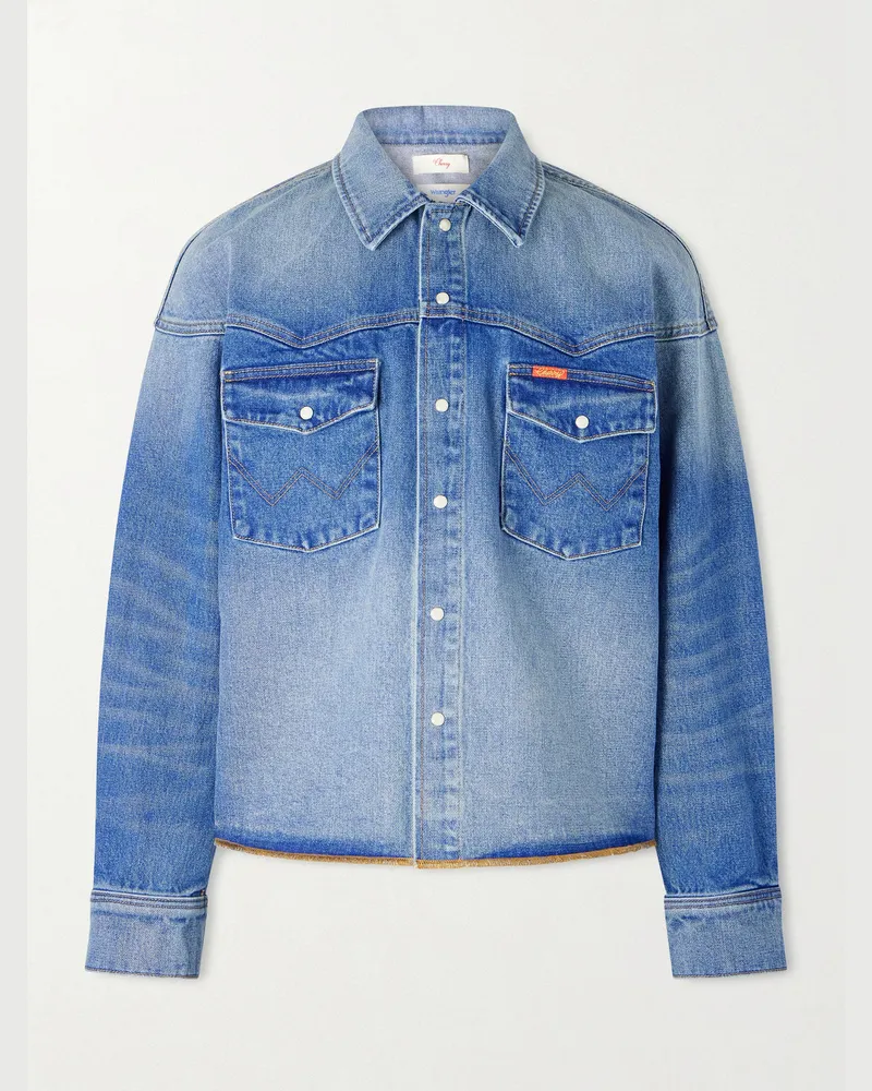 Cherry Los Angeles Wrangler Denim Jacket Blue