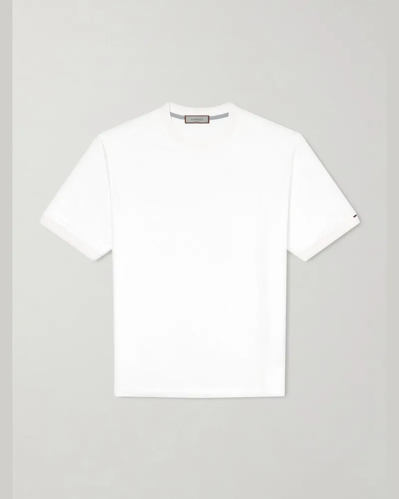Canali Cotton-Jersey T-Shirt White