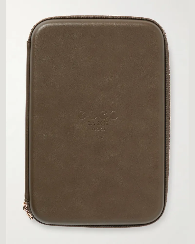 Garrett Leight Collector's Sonnenbrillen-Etui mit Logoprägung Braun