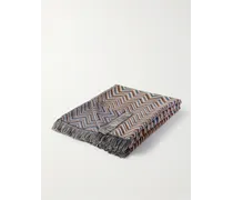 Antwan Decke aus einer Wollmischung mit Fransen