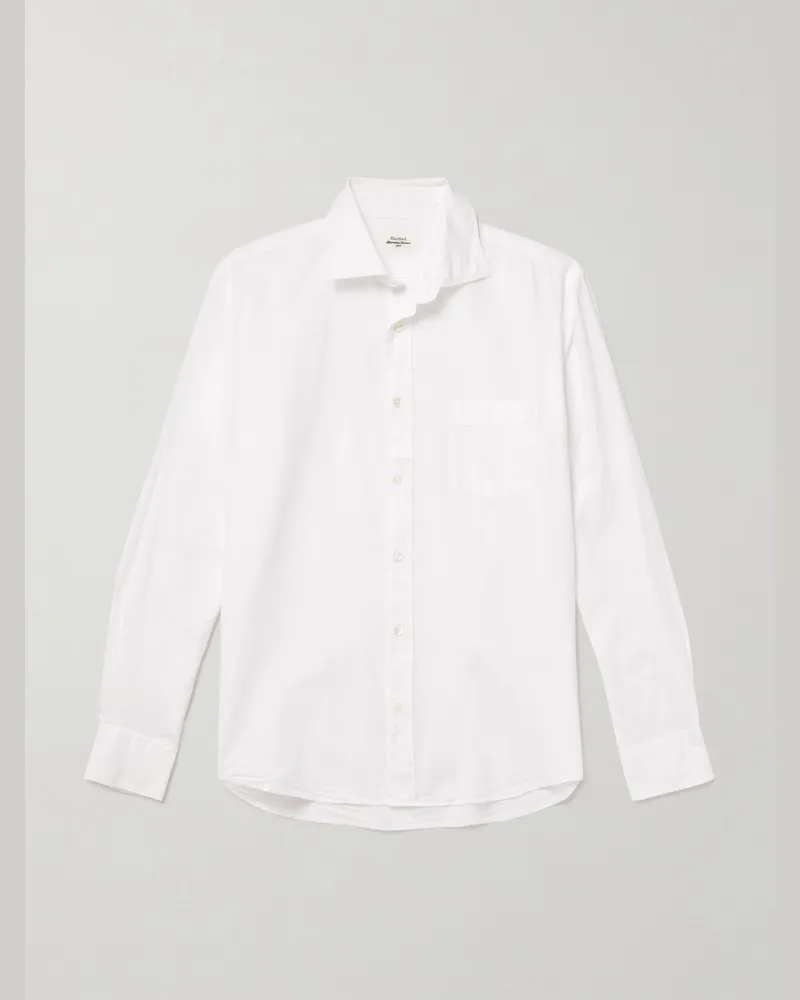 Hartford Paul Pat Hemd aus Baumwollpopeline Weiß