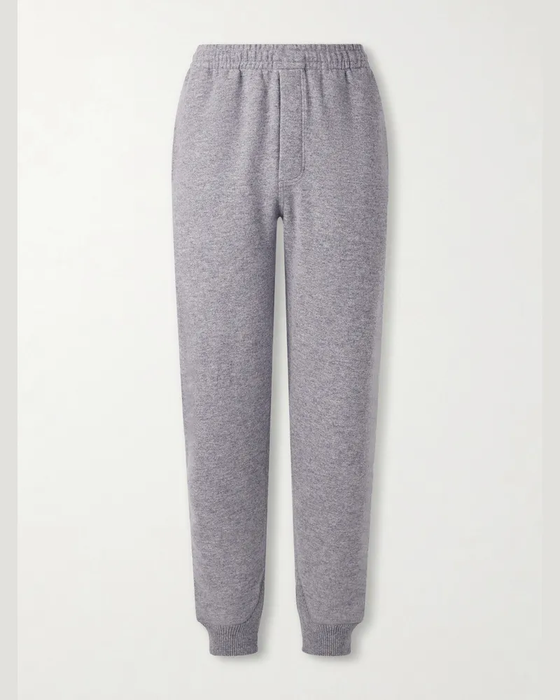 Tom Ford Tapered Cashmere and Cotton-Blend Sweatpants Gray