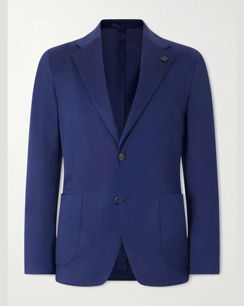 LARDINI Cotton-Jersey Blazer Blue