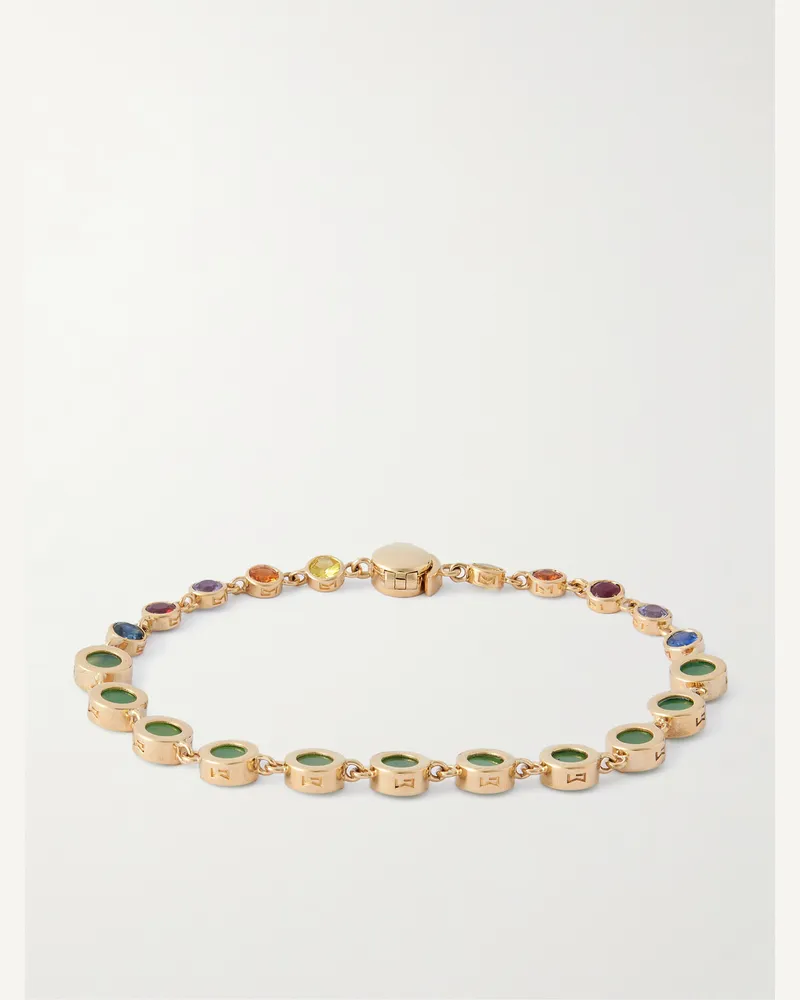 Luis Morais Armband mit mehreren Steinen und Details aus 14 Karat Gold Gold