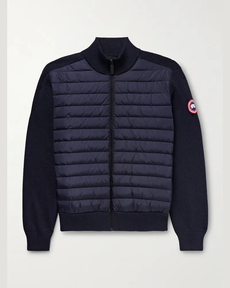 Canada Goose HyBridge schmal geschnittene Daunenjacke aus gestepptem Shell und Merinowolle Blau