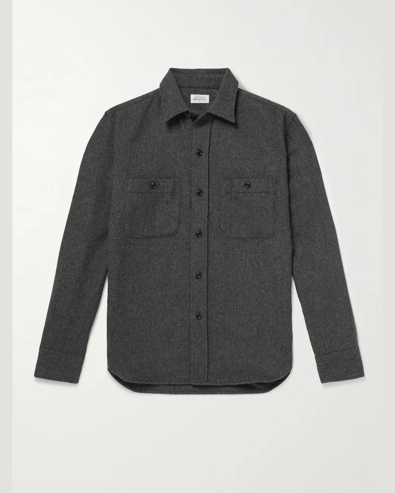 Hartford Percey Hemdjacke aus Flanell aus einer Wollmischung Grau