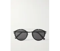 DiorBlackSuit RI Sonnenbrille mit rundem Rahmen aus Azetat und silberfarbenen Details