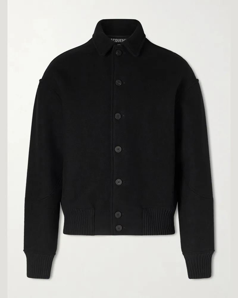Jacquemus Feltro Wool-Felt Bomber Jacket Black