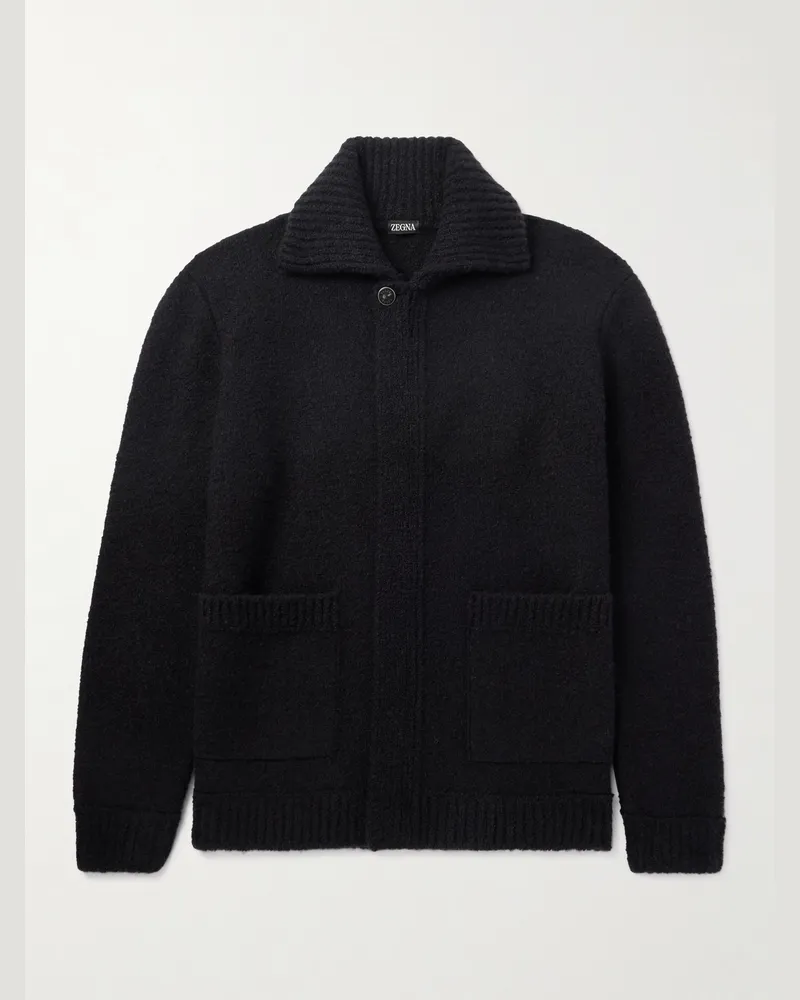 Ermenegildo Zegna Feldjacke aus gebürstetem Strick Schwarz
