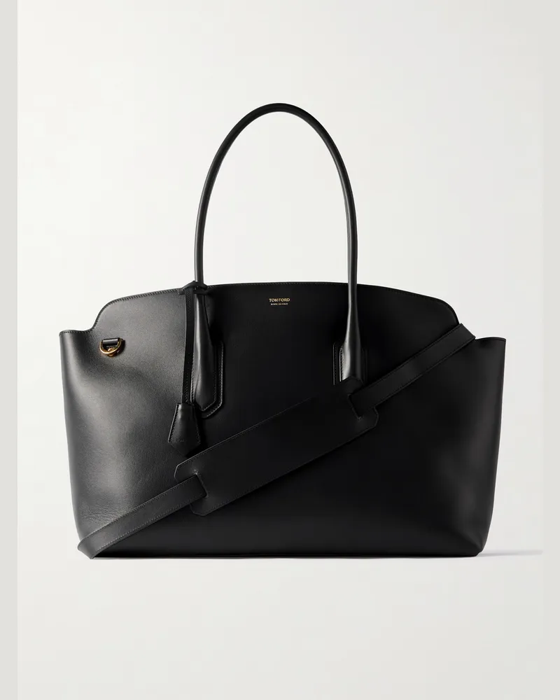 Tom Ford Alexander East West Tote aus Leder Schwarz