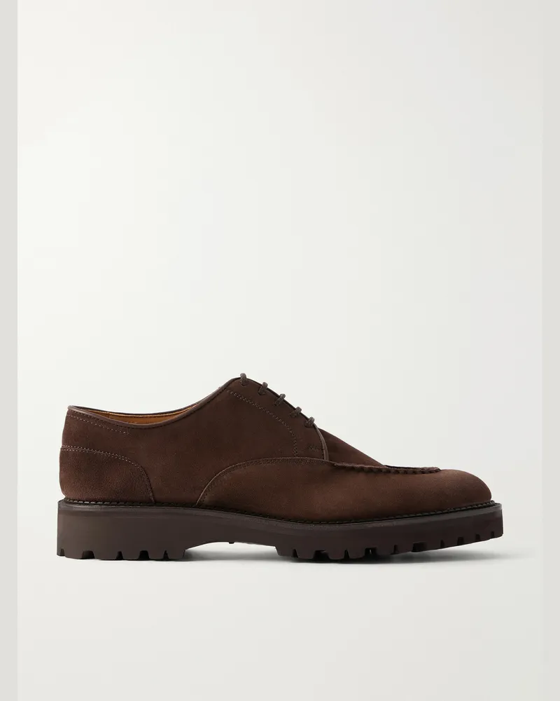 John Lobb Land Suede Derby Shoes Brown