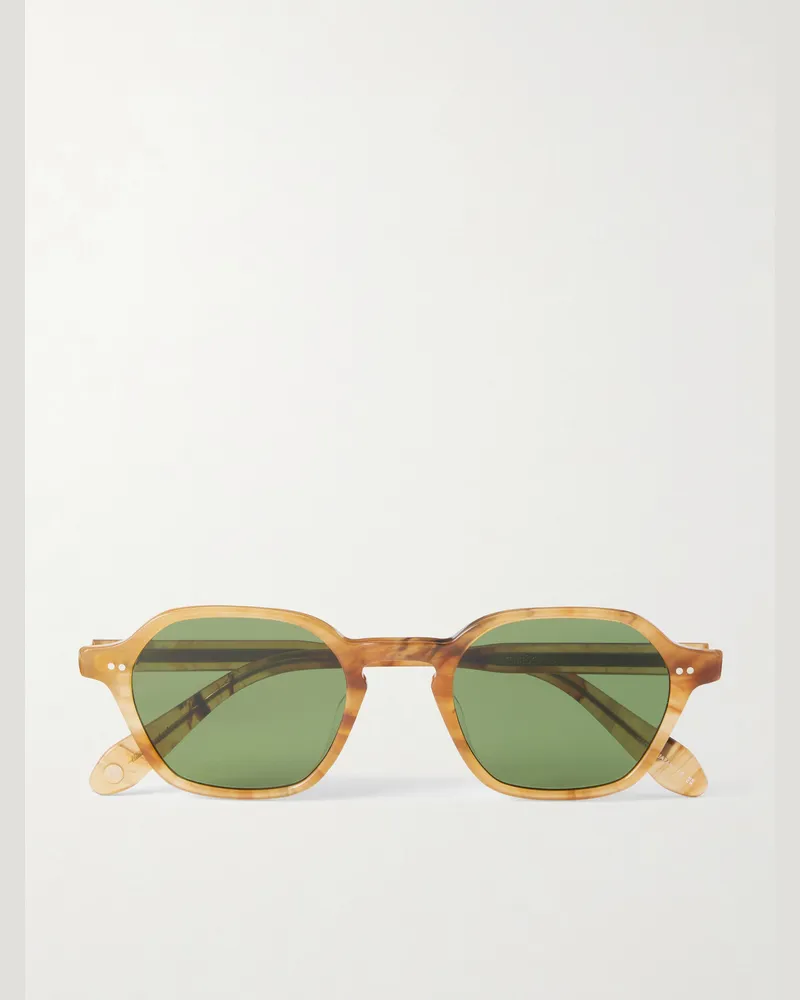 Garrett Leight Temescal Hexagon-Frame Acetate Sunglasses Yellow