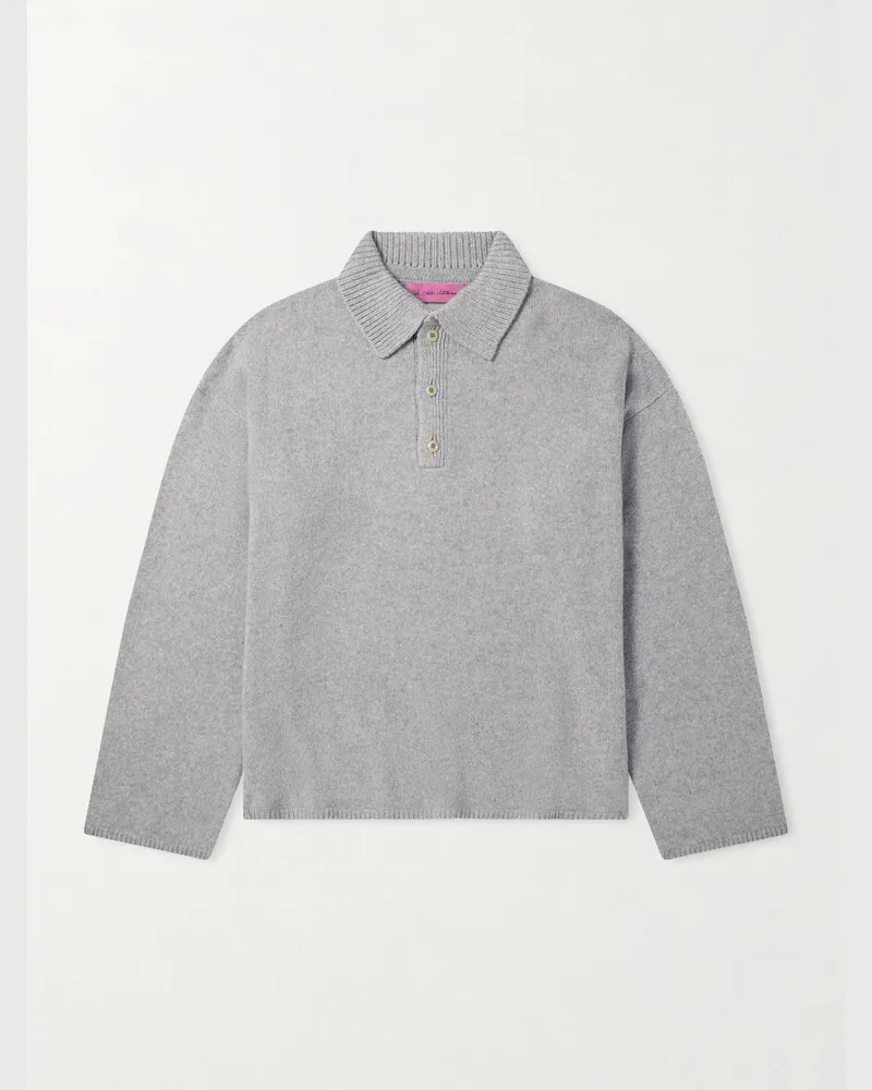 The Elder Statesman Dume Rugby-Pullover aus Kaschmir mit Polokragen Grau
