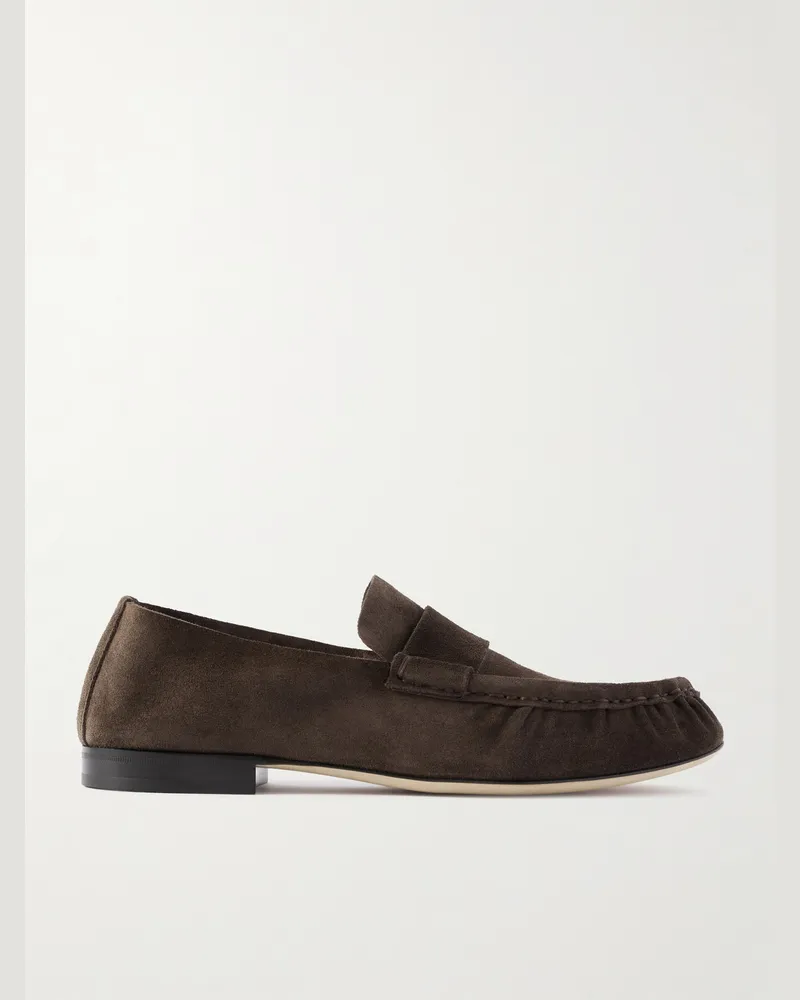 The Row Loafers aus Veloursleder Braun