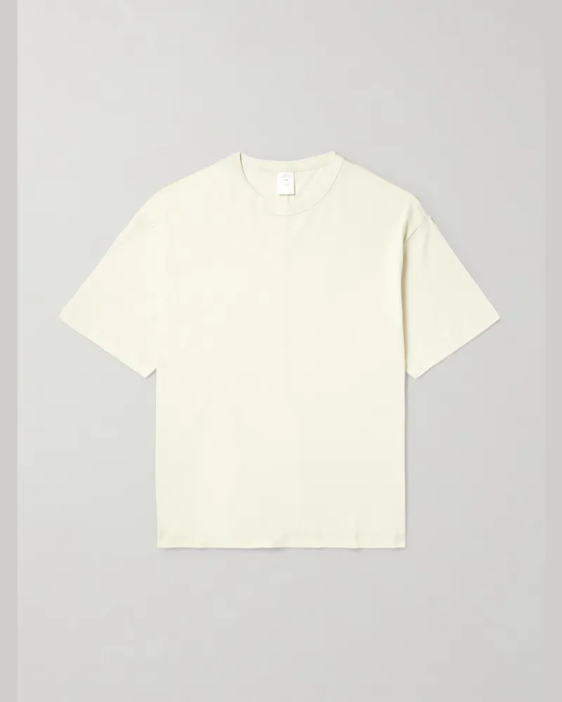 SSAM Cotton and Silk-Blend Piqué T-Shirt Neutrals