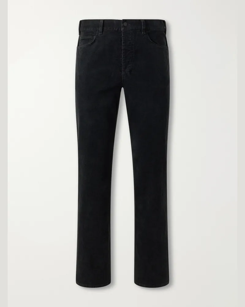 Nili Lotan Billie Straight-Leg Cotton-Blend Corduroy Trousers Gray