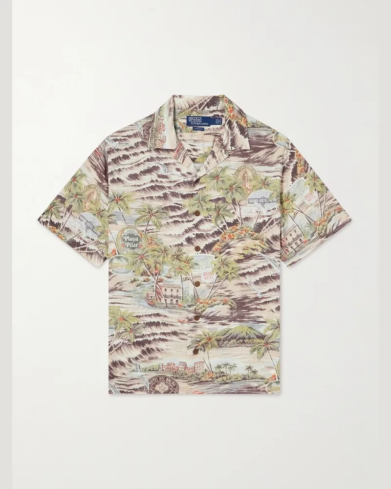 Ralph Lauren Hemd aus bedrucktem Webstoff mit wandelbarem Kragen Neutral