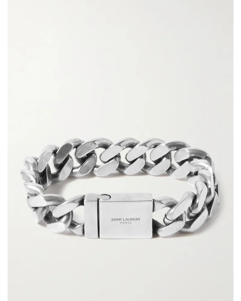 Saint Laurent Silberfarbenes Armband Silber