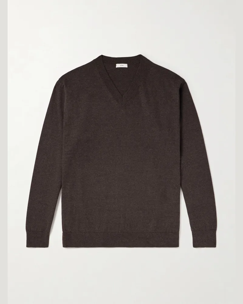 ATON Cotton and Yak-Blend Sweater Brown