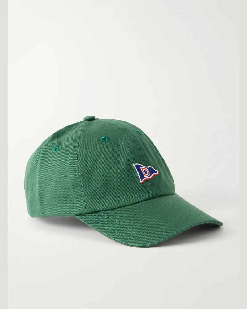Drake's Embroidered Cotton-Twill Cap Green
