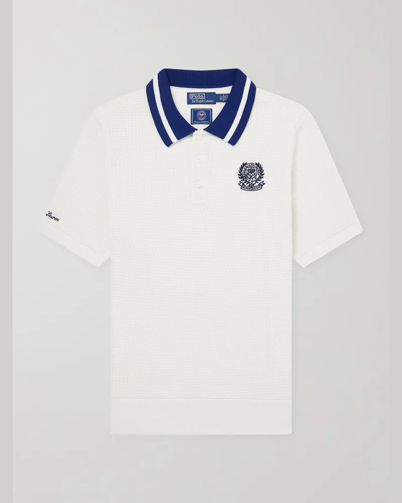 Ralph Lauren Wimbledon Embroidered Cotton-Knitted Shirt White