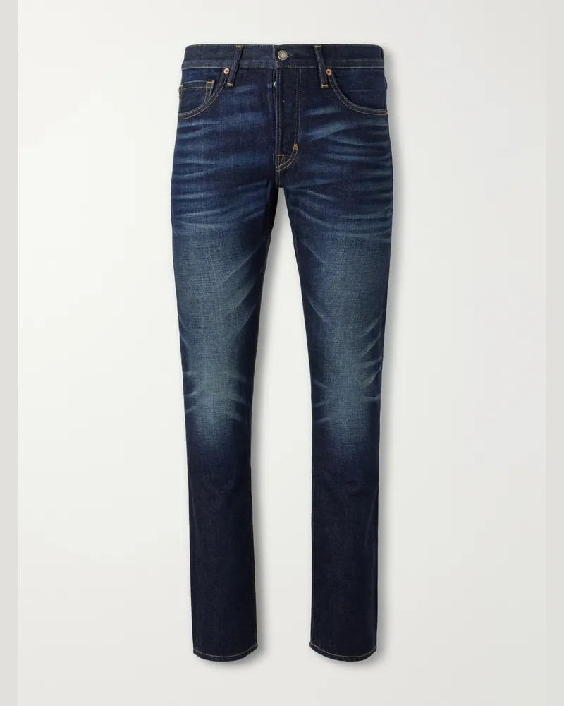 Tom Ford Slim-Leg Selvedge Jeans Blue