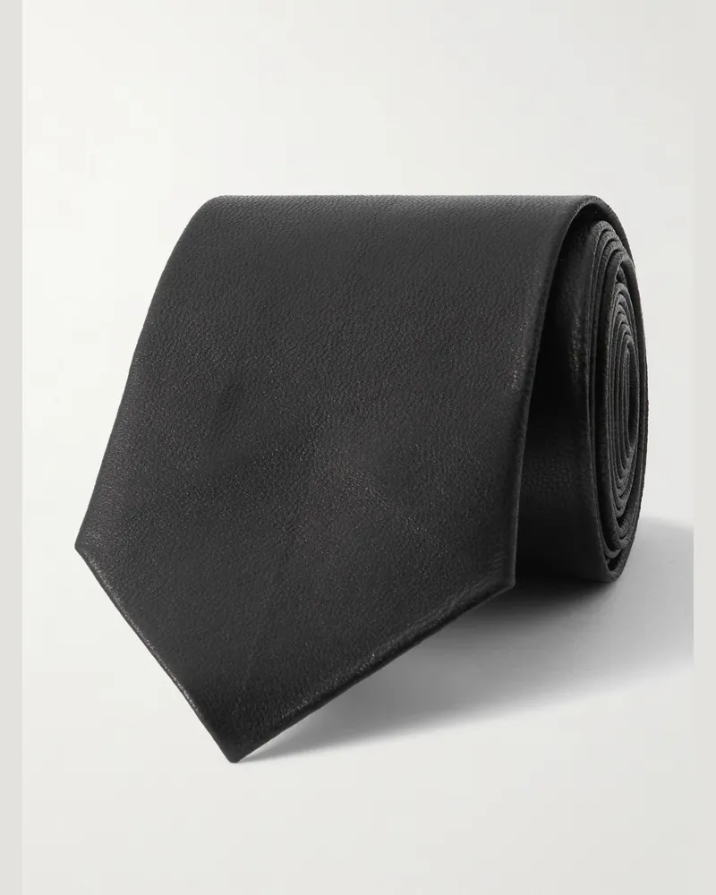 Tom Ford Krawatte aus Leder, 6 cm Schwarz