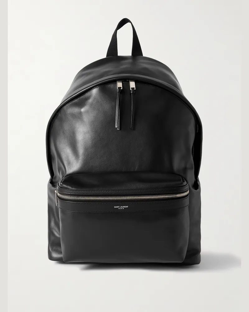 Saint Laurent City Leather Backpack Black