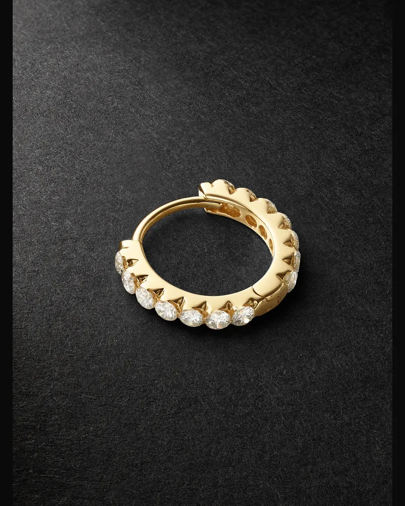 Maria Tash Invisible Set Eternity einzelne Creole aus 18 Karat Gold mit Diamanten, 8 mm Gold
