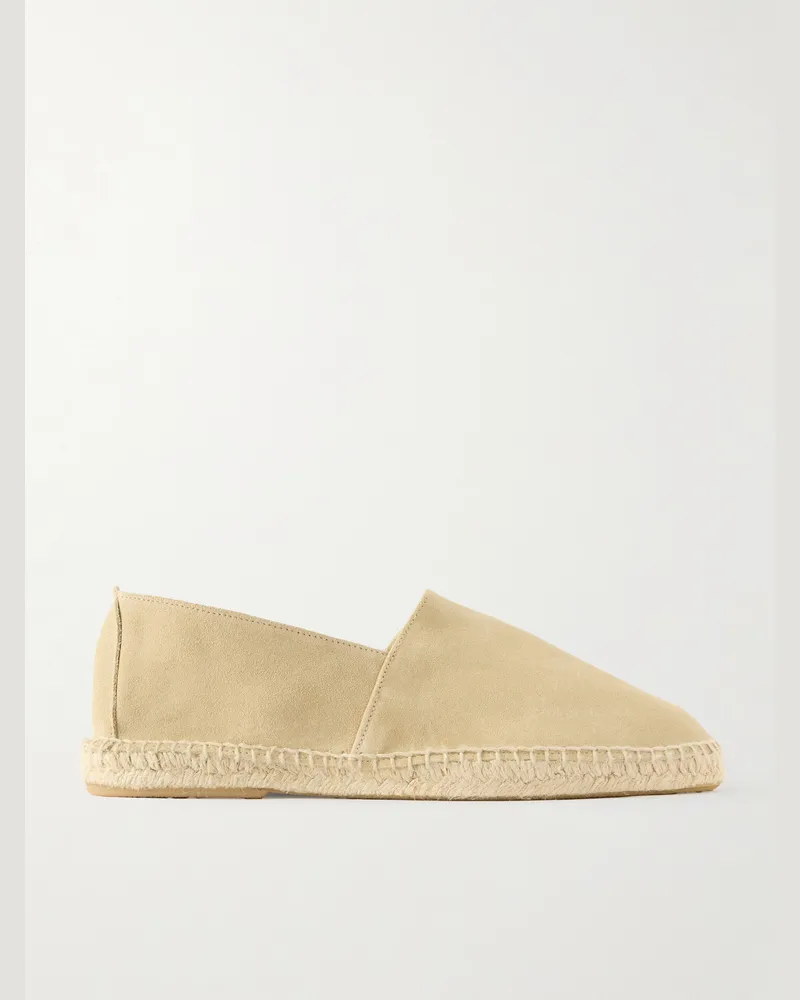 Anderson & Sheppard Espadrilles aus Veloursleder Neutral