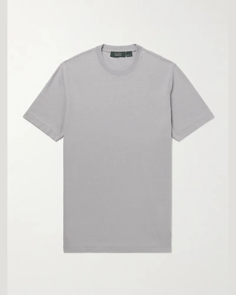 Incotex Schmal geschnittenes T-Shirt aus IceCotton-Baumwolle Grau