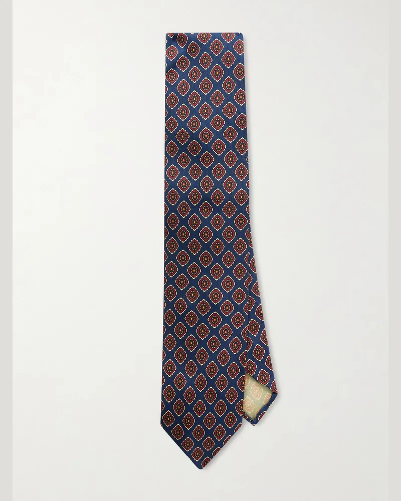 Rubinacci 9cm Silk-Jacquard Tie Blue