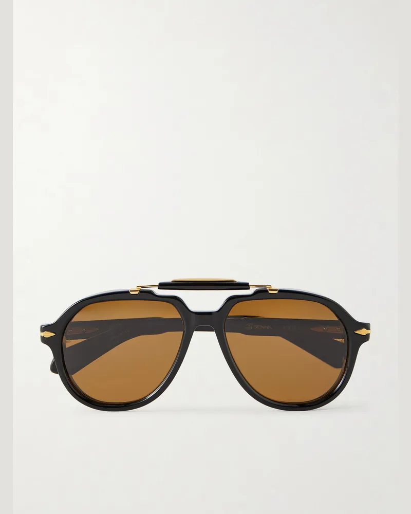 Jacques Marie Mage Ayrton Senna Pilotensonnenbrille aus Azetat Schwarz