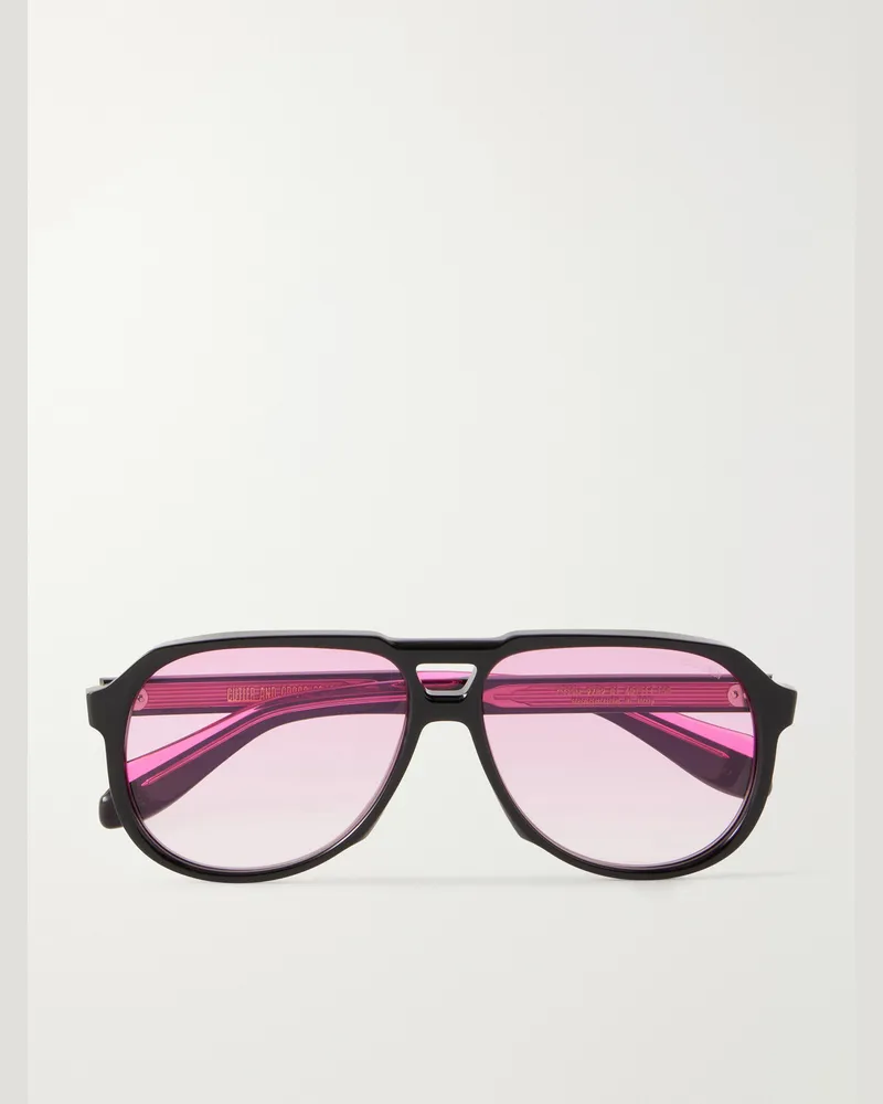 Cutler and Gross Aviator-Style Acetate Sunglasses Black