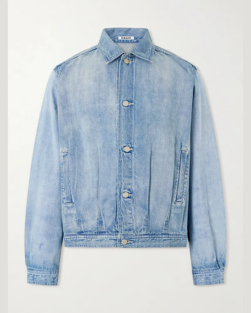 AURALEE Faded Denim Jacket Blue