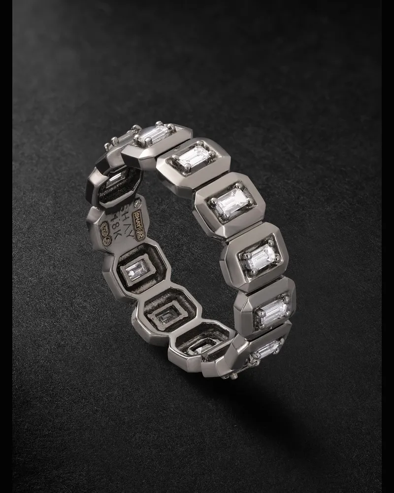 SHAY Bezel & Beyond 18-Karat Blackened Gold Diamond Ring Black