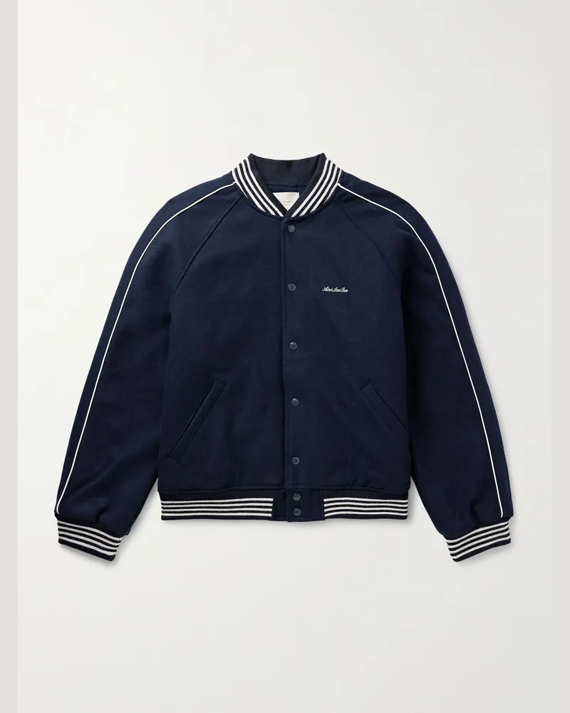 Aimé Leon Dore Collegejacke aus Wolle Blau