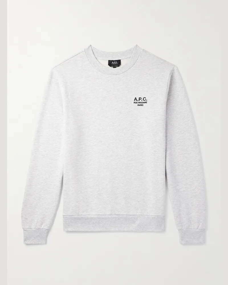 A.P.C. Sweatshirt aus Jersey aus einer Baumwollmischung mit Logostickerei Grau