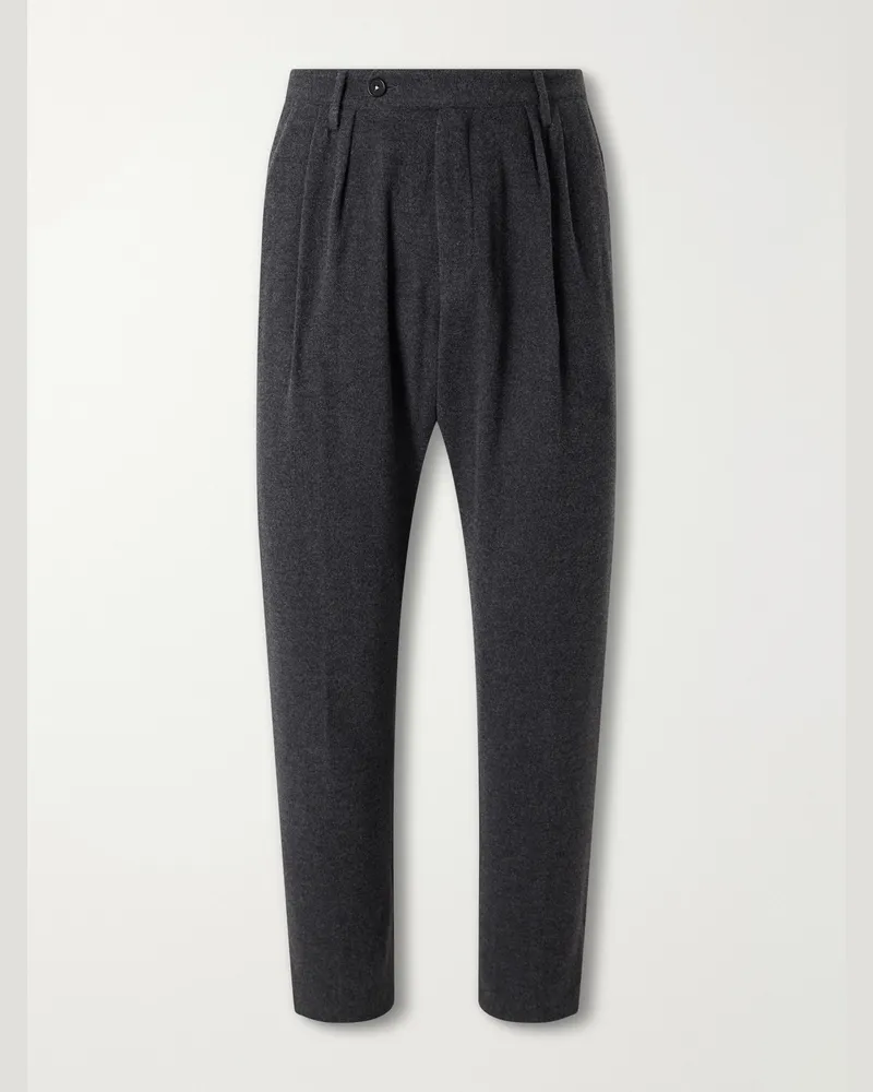 Massimo Alba Stan Straight-Leg Wool, Silk and Cashmere-Blend Suit Trousers Gray